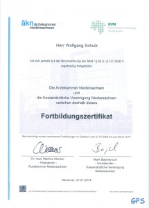 Fortbildungszertifikat Wolfgang Schulz