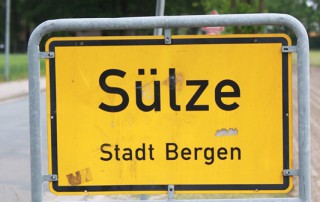 Ortseingangsschild Sülze mit 5-Tonnen-Begrenzung